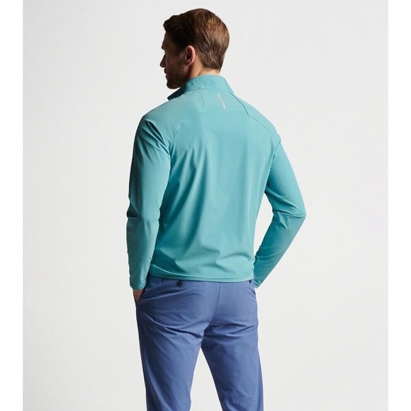 Peter Millar Excursionist Flex Performance Q-Zip Pullover Merino Wool Teal XXL - Picture 7 of 16